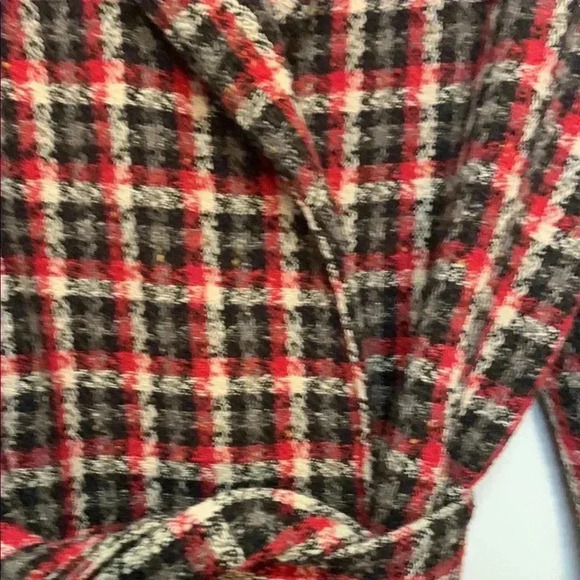 Vintage Old Navy Plaid Fall Long Coat with Belt, Fully Lined, 2 Deep Pockets - Picture 11 of 15